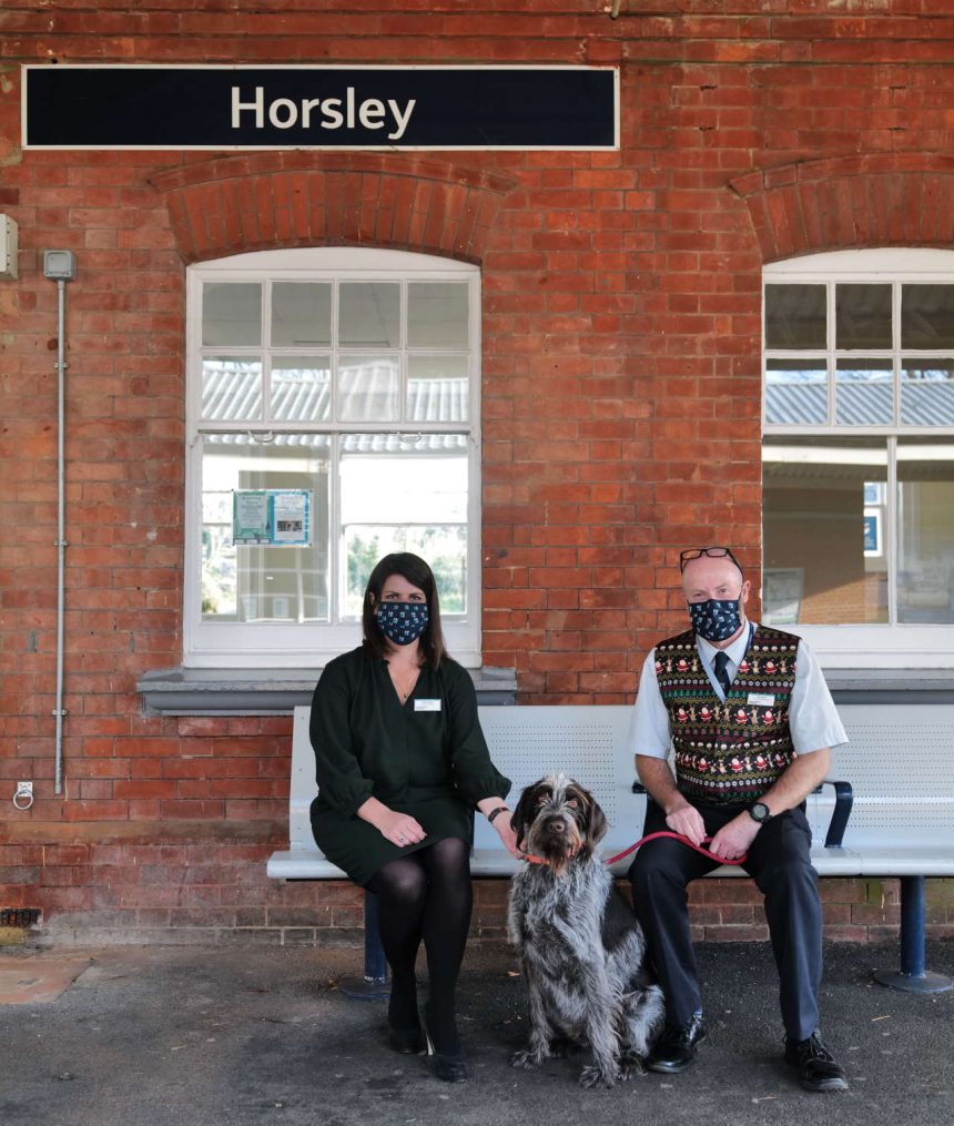 Horsley Station Master Richard Bunce & his dog George