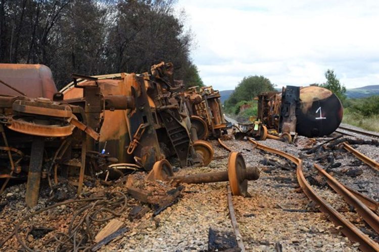 Llangennech train fire and derailment
