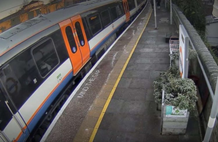 CCTV showing the train and platform involved