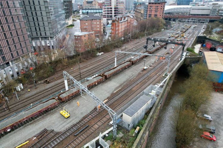 Major rail upgrade in Manchester completed as part of Transpennine Route Upgrade. Credit: Network Rail.