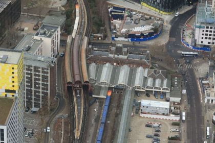 Aerial view of Portsmouth & Southsea Station