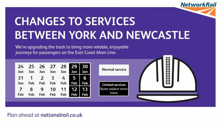 Weekend service changes on the East Coast Main Line - Twitter graphic