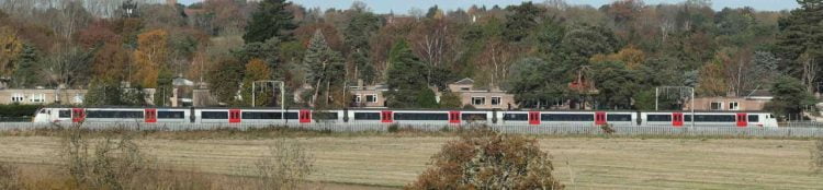 greater anglia train on the line