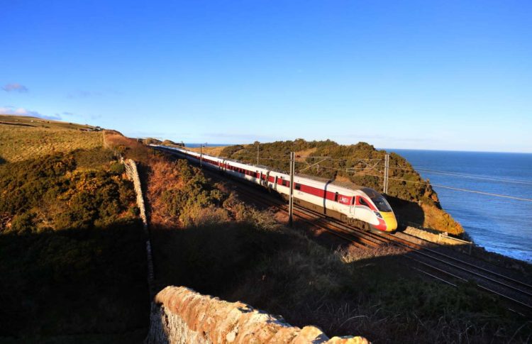 LNER train by the sea
