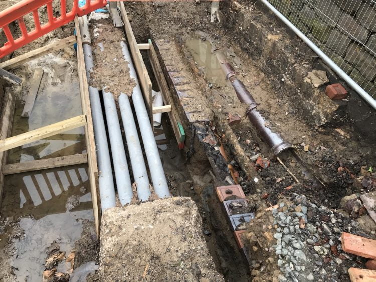 Unchartered services in Park road bridge discovered during the work
