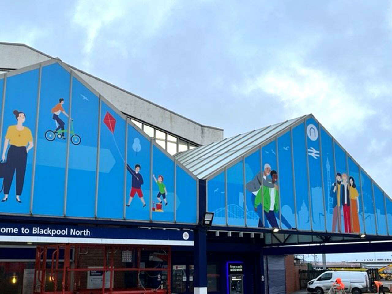 Blackpool North station’s makeover includes a bright and cheerful facade