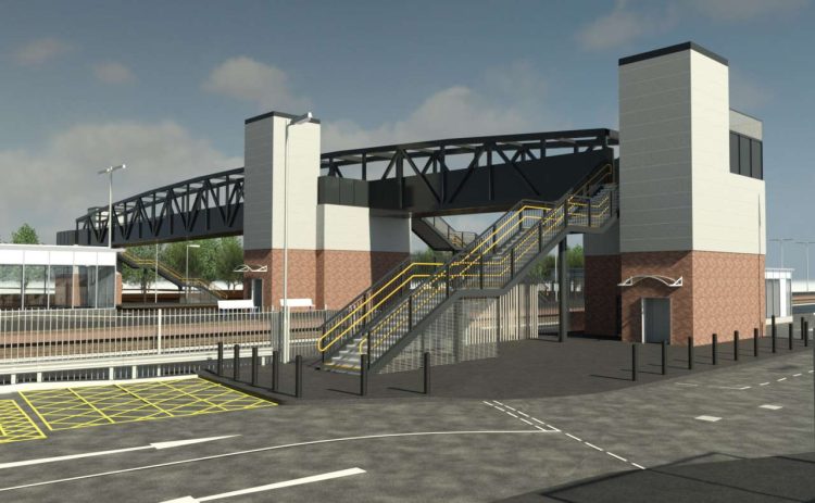 CGI of Eaglescliffe Station's new access bridge