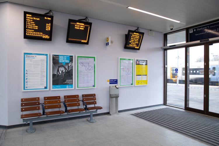 Interior of the ticket office and waiting area