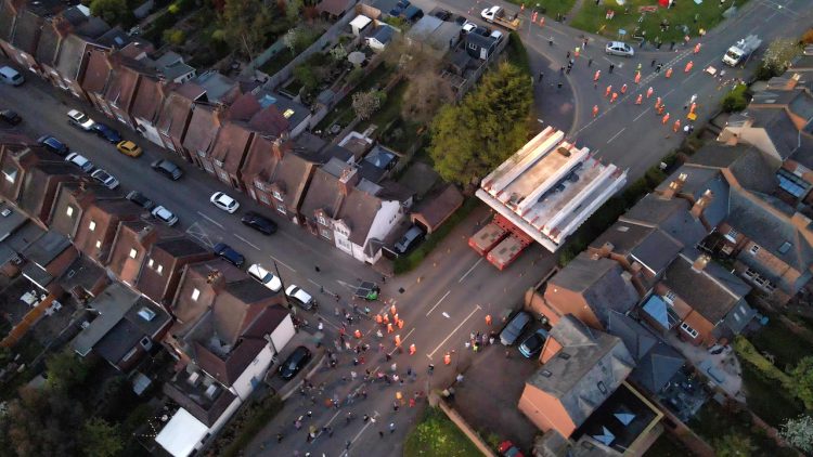 Drone shot Rugby Road bridge renewal