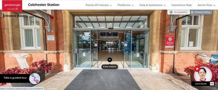 Front page of the online tour of Colchester rail station