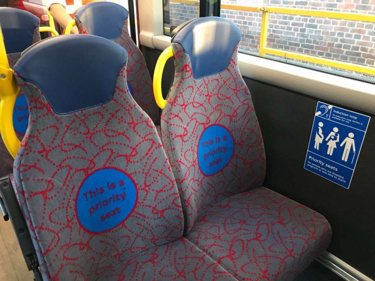 TfL image - This is a priority seat bus moquette