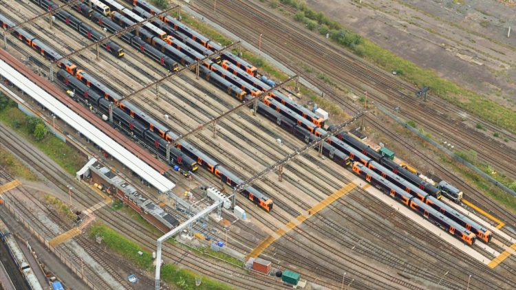 Tyseley train maintenance depot - aerial view 