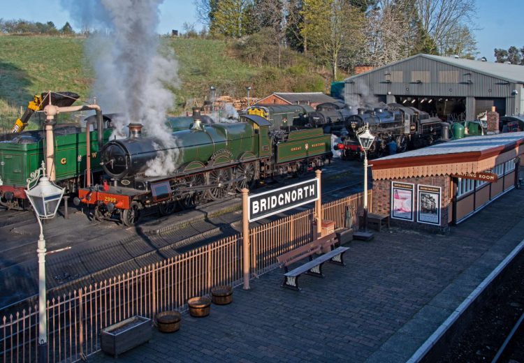 View of the SVR's loco yard at Bridgnorth, as engines are prepared for the day's services. SVR archive