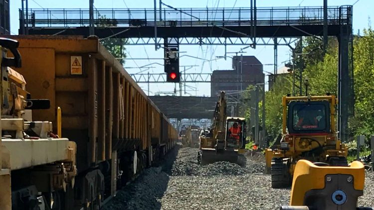 Watford Junction track upgrades bulldozers and whackers May 2022