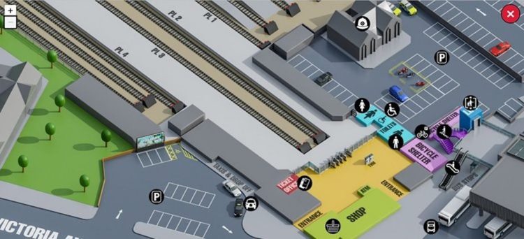 Interactive map for Southend Victoria virtual station tour