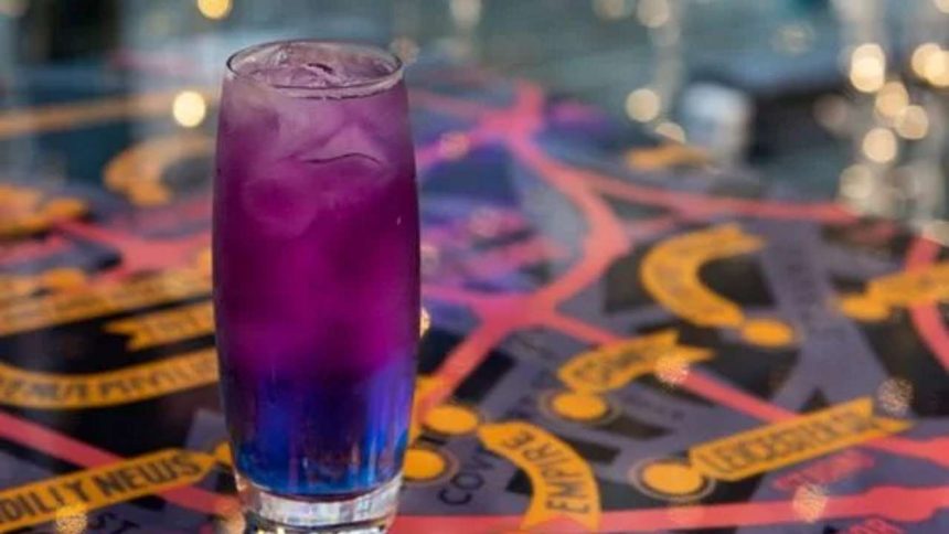 London Transport Museum selling purple drinks