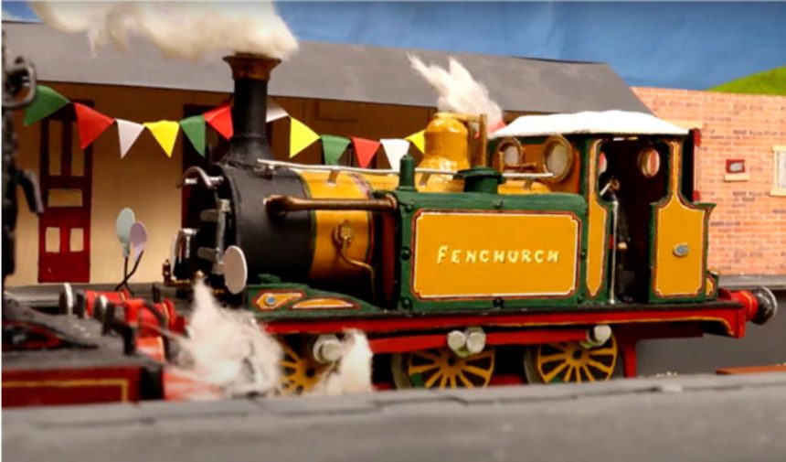 Frame from the Fenchurch Animation created by Max Davies for Bluebell Railway.