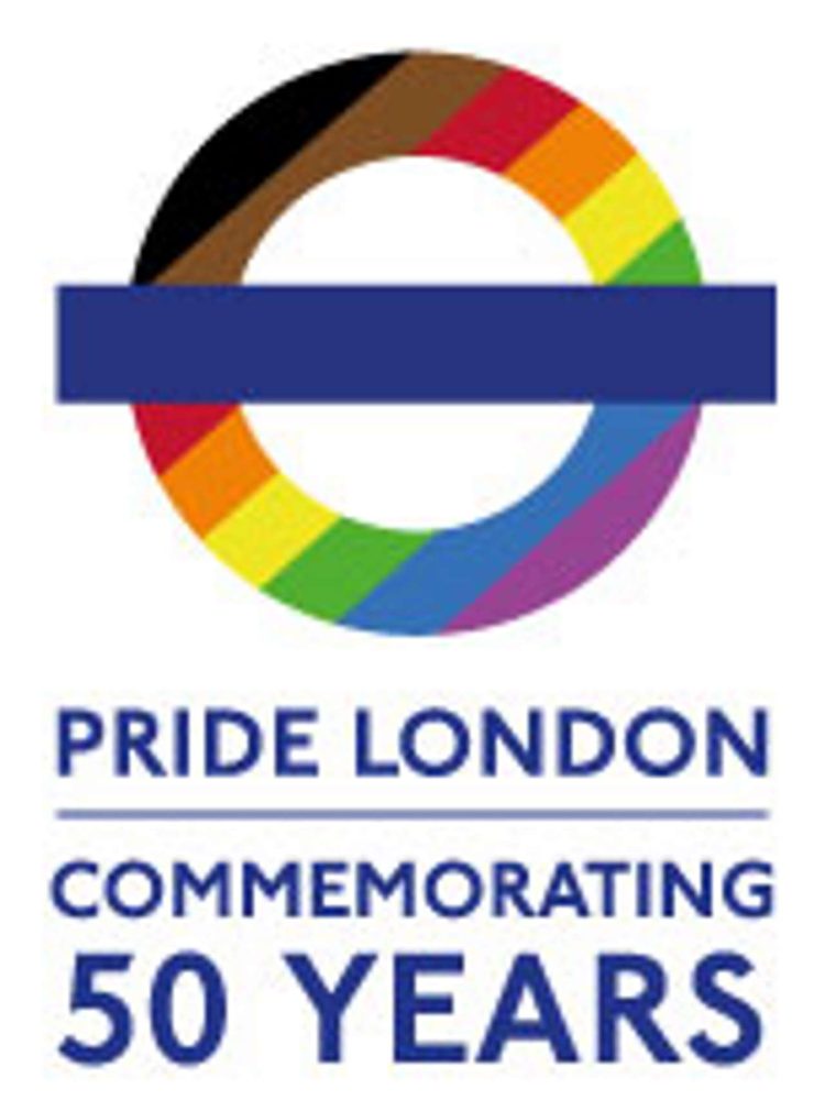 Pride London 50 years tag Roundel