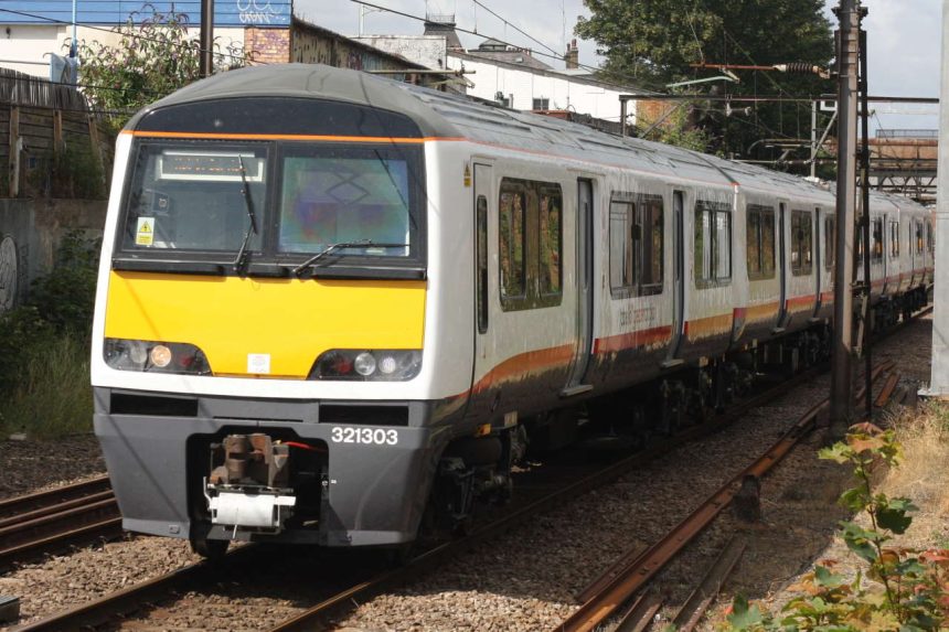 Class 321 with a Greater Anglia service