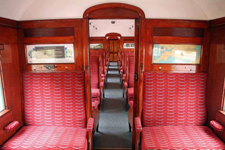 Maunsell coach No. 1381 interior Swanage ANDREW PM WRIGHT