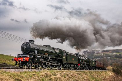 45596 Bahamas and 46100 Royal Scot head to Oakworth, Keighley and Worth Valley Railway