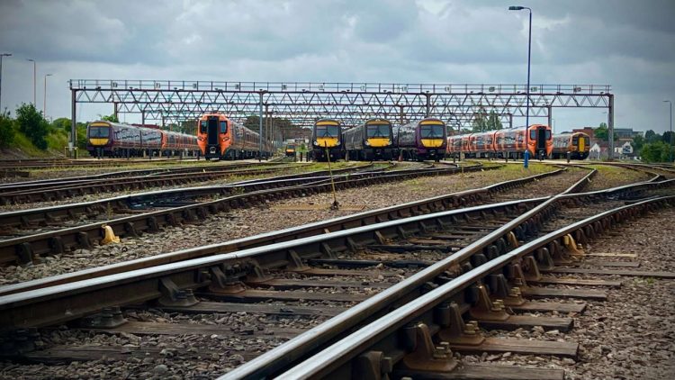 Shot of the mouth of Tyseley depot operated by West Midlands Railway