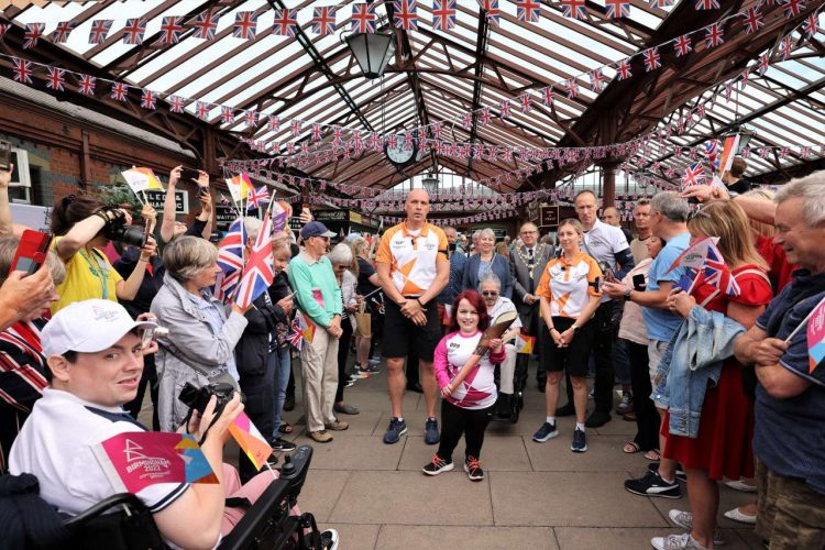 The Queen's Baton at the Severn Valley Railway's Kidderminster station concourse on Saturday July 23rd 2022. Photo by Keith Wilkinson.
