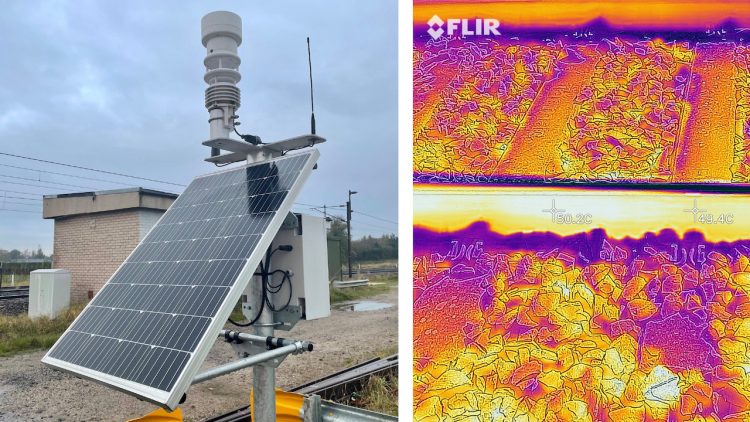 Weather station and infrared image of track temperature