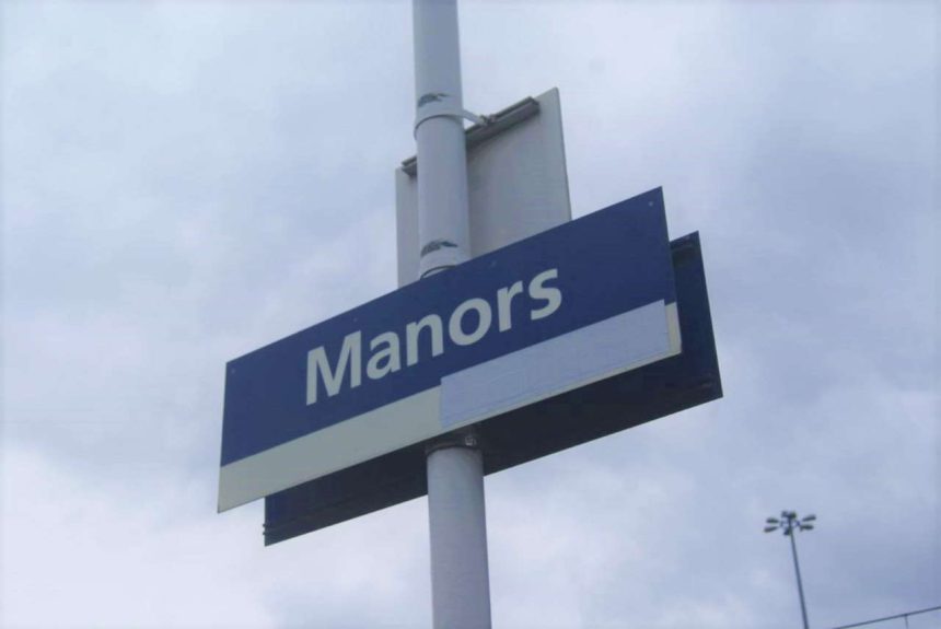 Manors Station sign