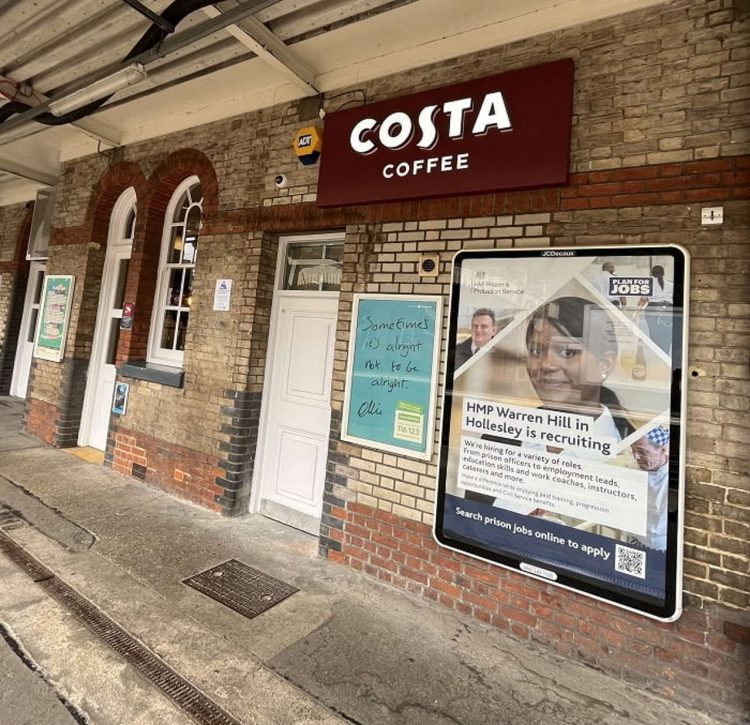The new Costa store at Ipswich railway station.