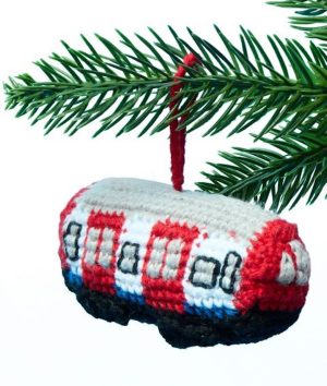 Christmas Tube Train Knitted Decoration