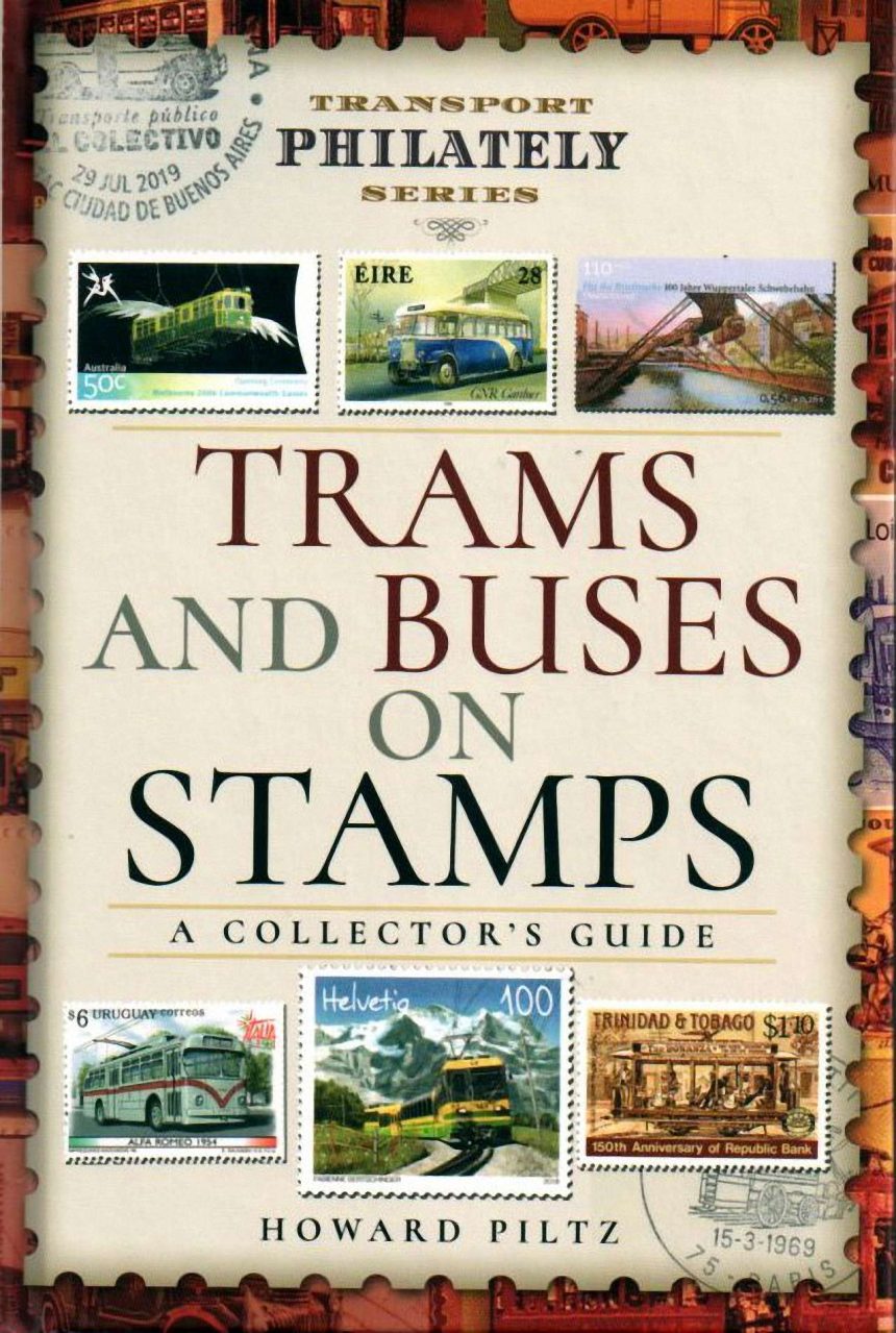 Trams and Buses on Stamps cover