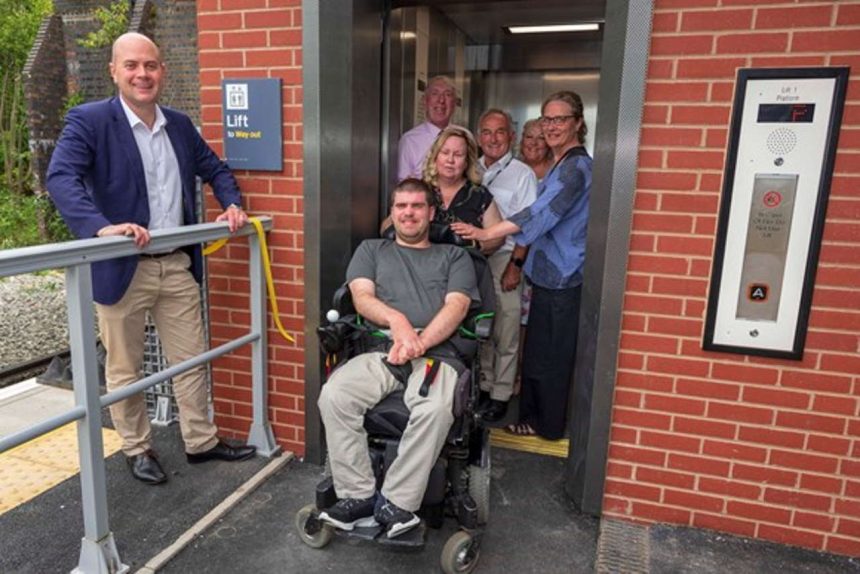 Opening of the latest Access for All scheme in the city region - Councillors and residents celebrated the opening of the new lift at Birkenhead Park station