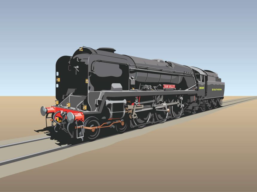 Artist's impression of 'Taw Valley' in wartime livery. SVR
