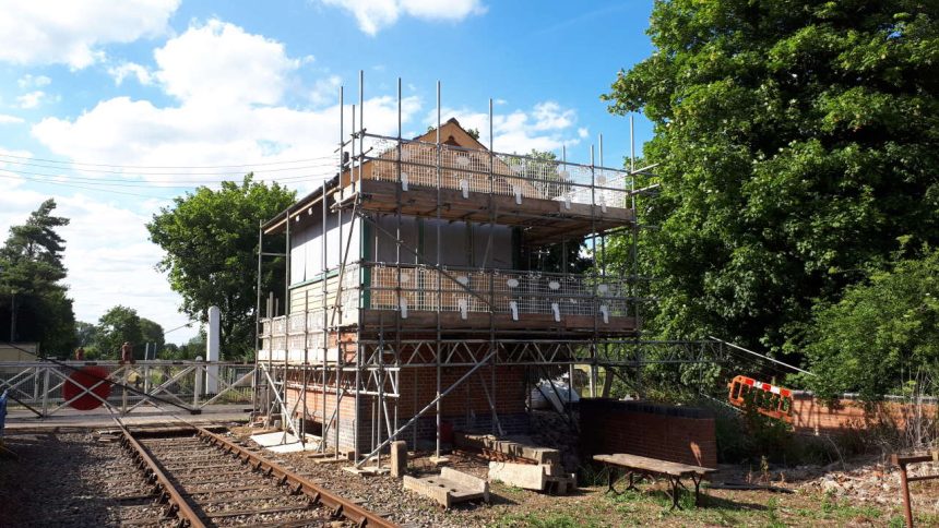 Progress late summer on the signal box at Wymondham Abbey