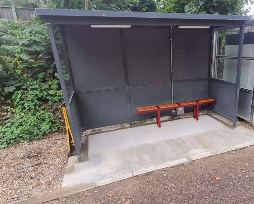 The new shelter in place at Roughton Road station