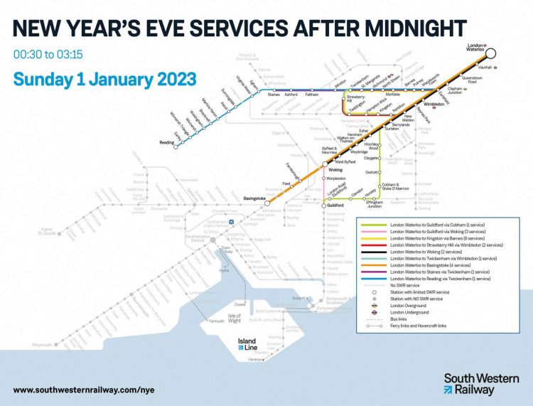 SWR extra New Year's Eve services map