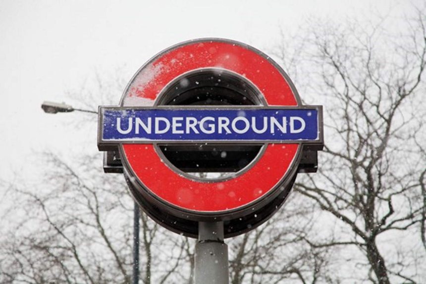 London Underground Roundel In The Snow