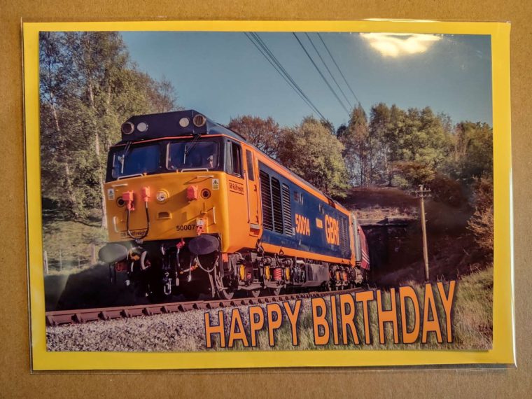 Class 50 loco 50007, KWVR birthday card