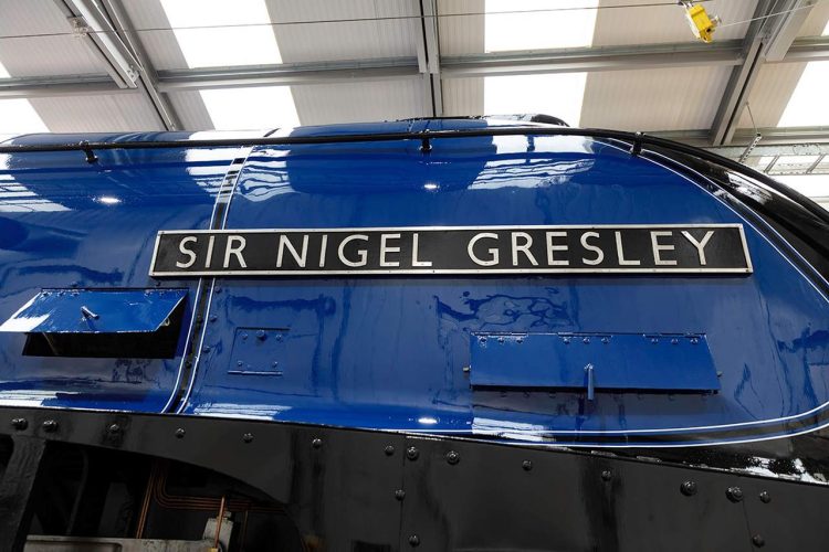 Sir Nigel Gresley in its BR Blue Livery