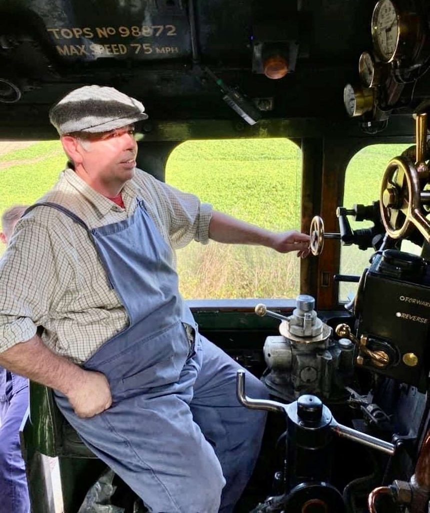 new General Manager George Saville driving the iconic Flying Scotsman locomotive