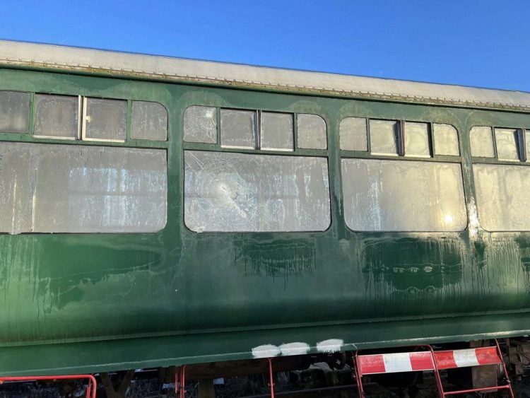 Midland Railway – damaged carriage