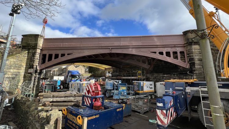 Shot of the original retained steel of Buxton Road Bridge in Whaley Bridge Fri 24 Feb 23