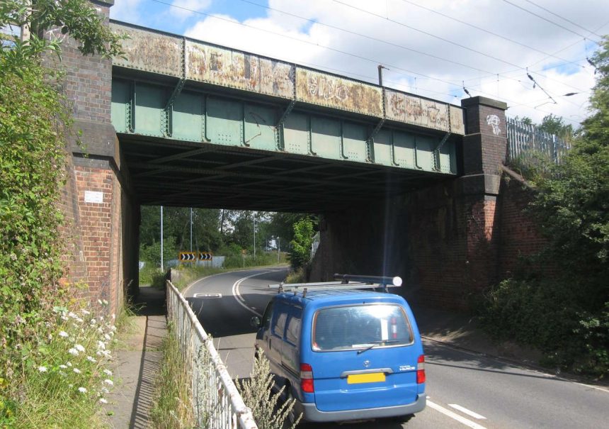 Railway bridge in Kempston Hardwick, Bedfordshire