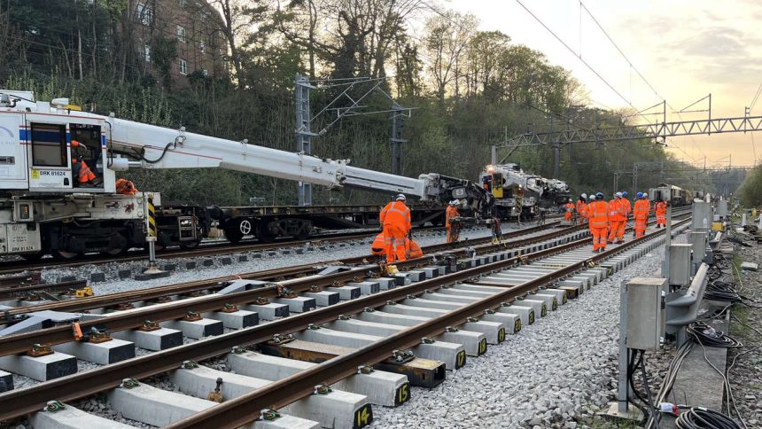 New track and points being installed at Watford Easter 2022 (1)