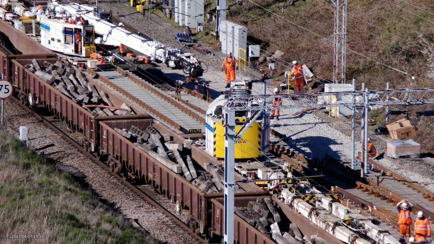 Drone photo from Crewe work Easter 2023