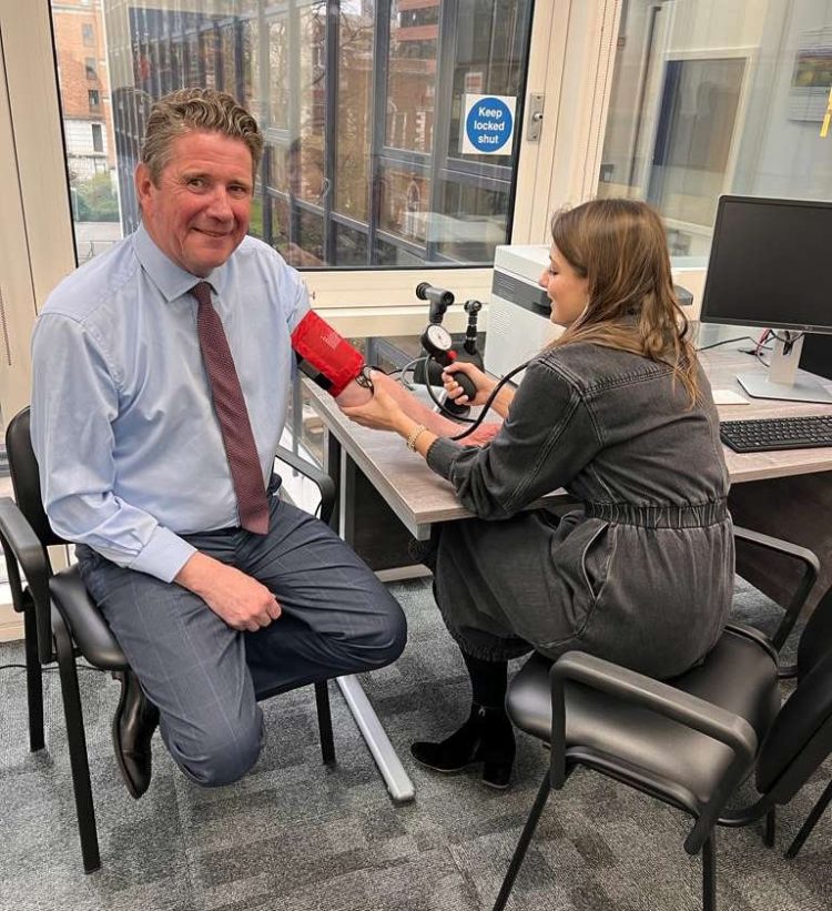 Health and Wellbeing - John Smith, CEO of GB Railfreight getting a blood pressure check