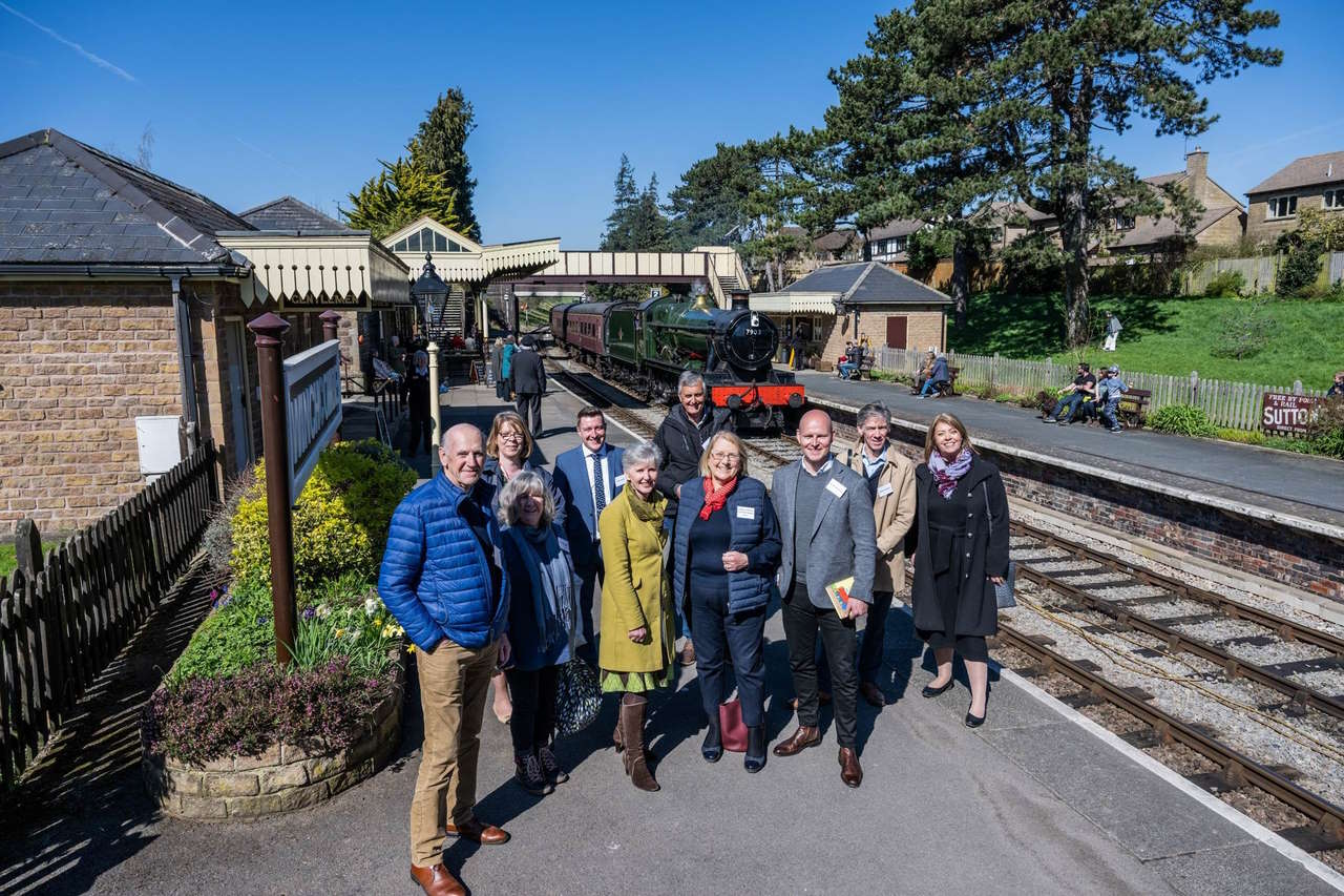 Invited guests at Winchcombe station on 4th April 2023