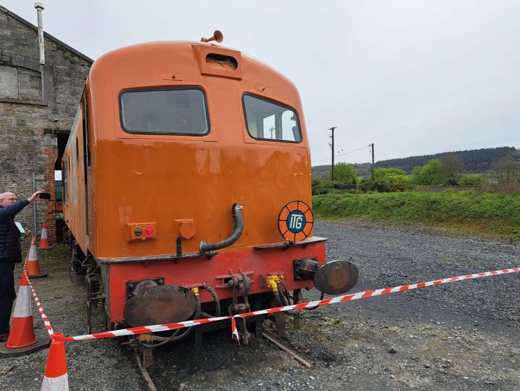Irish Traction Group's C Class diesel No.226 in orange gloss at Carrick-on-Suir