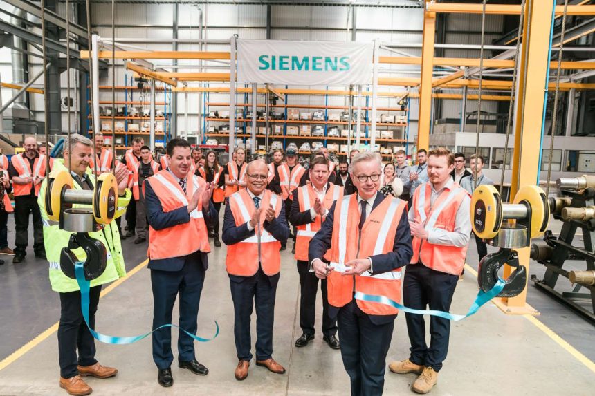 Michael Gove Ribbon Cutting Opening the Siemens Factory